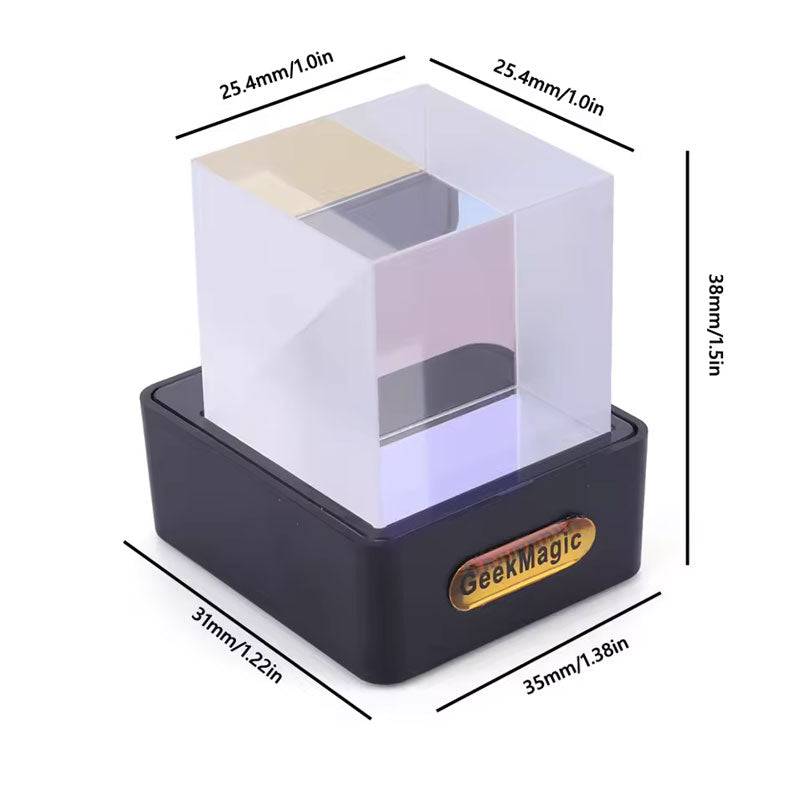 2025 crystal cube: photo display, holographic weather station, clock with GIF album.