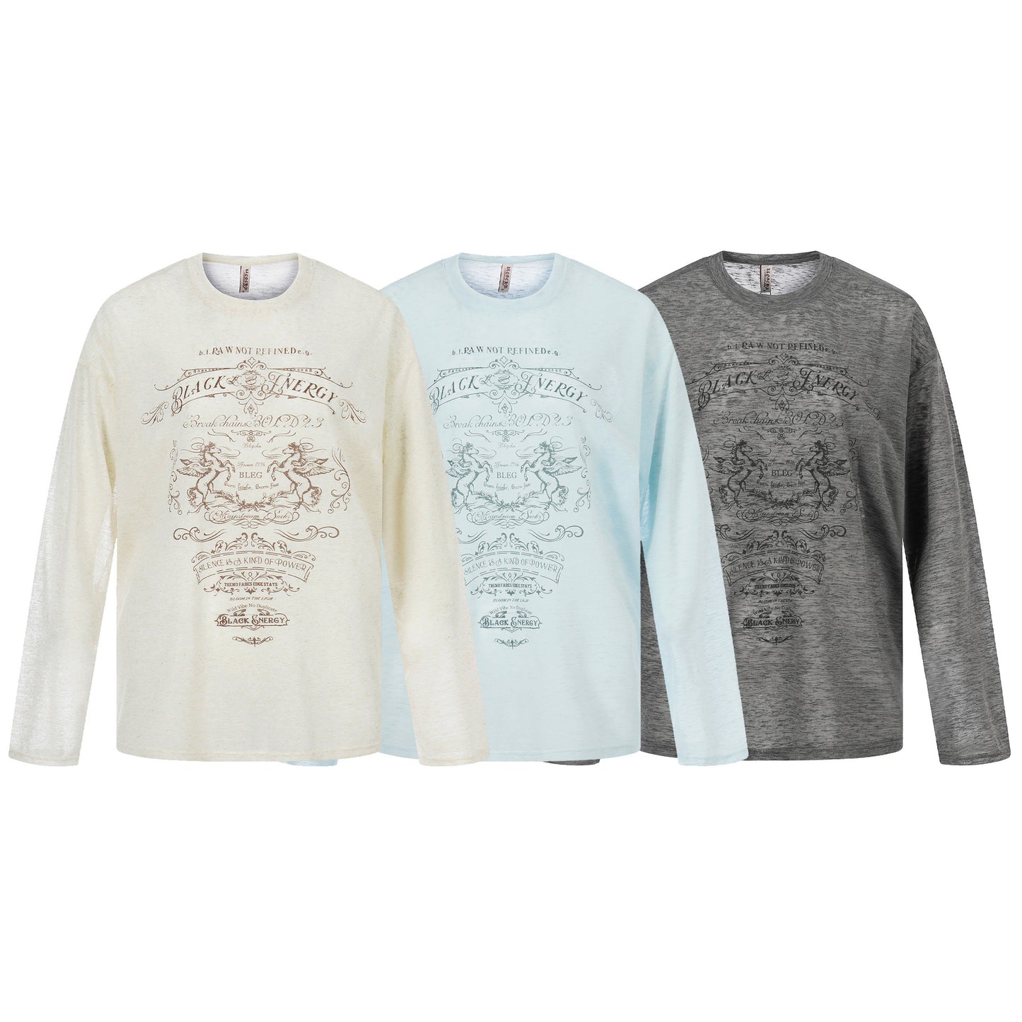 Round Neck Oversized Top Lightweight Breathable Loose Versatile Long Sleeve Shirt Trendy
