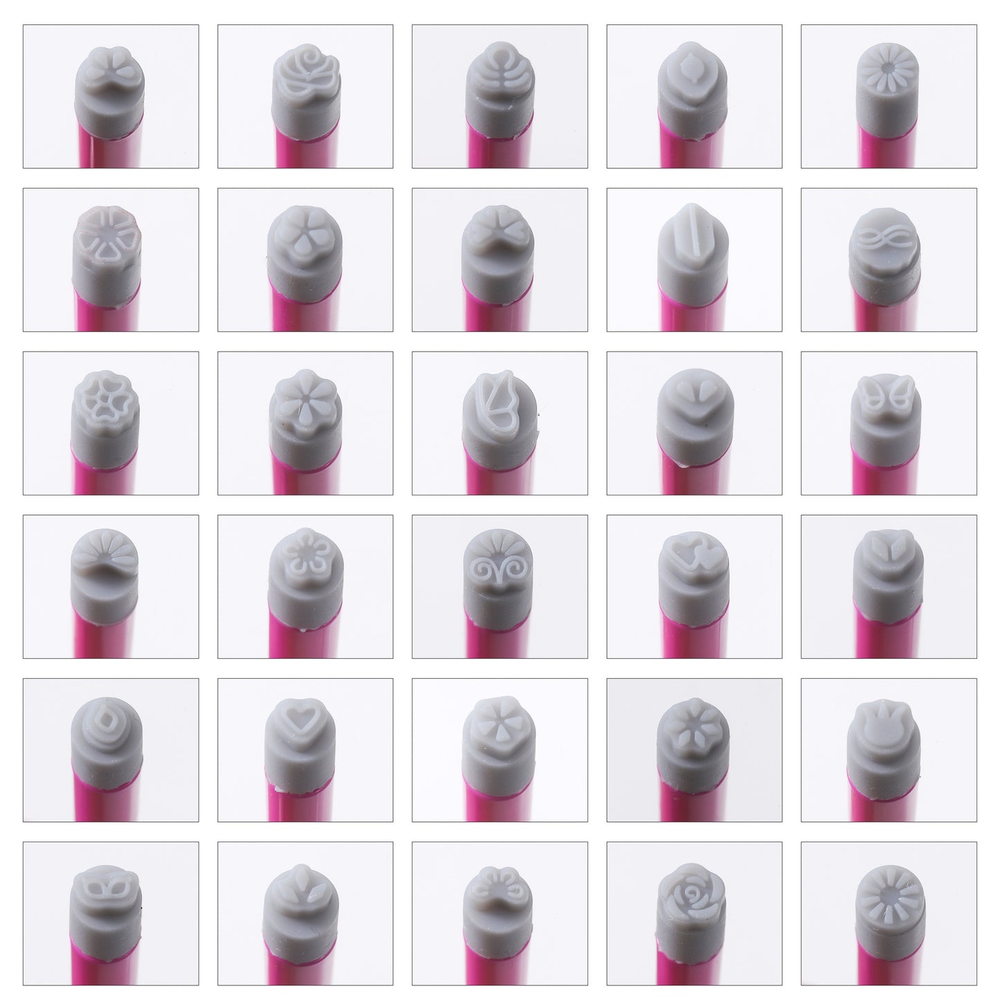 Silicone Head Nail Art Stamping Pen Butterfly Floral DIY Nail Stamp Transfer Tool