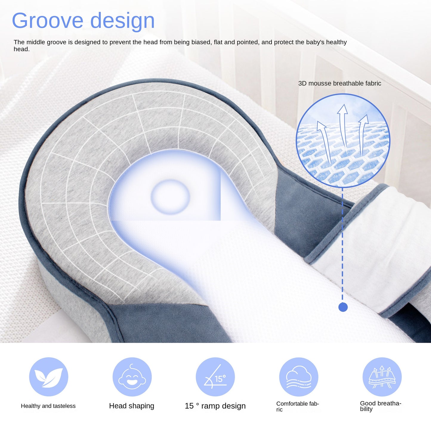 Oreiller incliné anti-reflux pour bébé, aide à l'allaitement, coussin de repos pour nouveau-né, oreiller d'allaitement