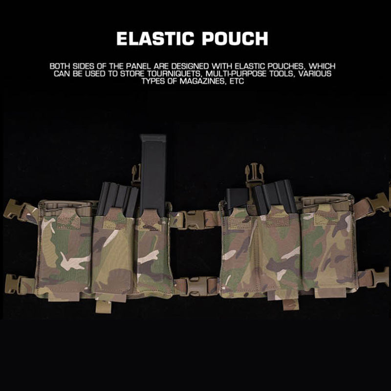 Gilet tactique double face Alpha Camouflage avec système MOLLE et poche de rangement interne élastique
