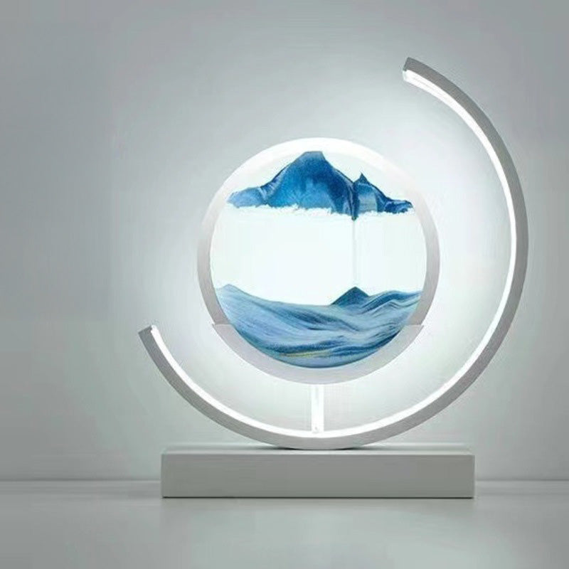 Lampe de tableau de sable mouvant à LED : Veilleuse pour la maison (Option cadeau)