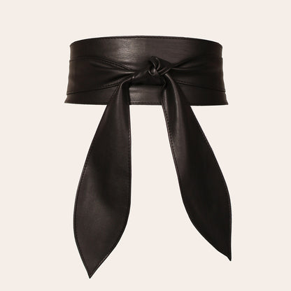 Women's Wide Waist Belt, Soft, Versatile, Elegant Bow Ribbon