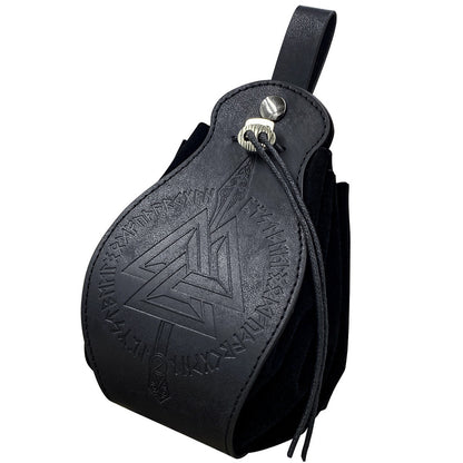 Beautiful 5-Piece Leather DND Dice Tray & Drawstring Pouch Set for RPG Games. A Perfect Gift for Gamers.