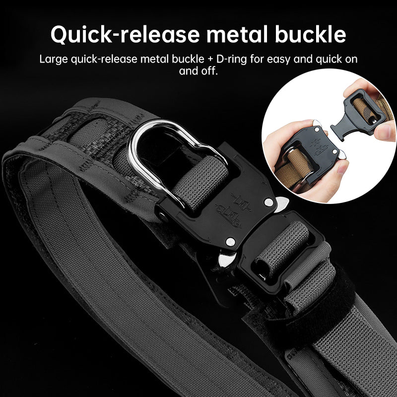 2" Two-Layer MOLLE Tactical Belt - Quick-Release Metal Buckle Combat Belt for Hunting, Airsoft, and Outdoor Gear