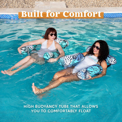 Multi-functional Mesh Floating Bed, Foldable Triple-tube Backrest Floating Bed, Inflatable Water Floating Hammock