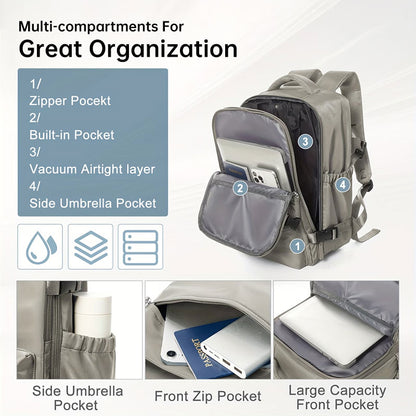 Sac cabine Ryanair approuvé 40x20x25 - Sac à dos de voyage à compression sous vide et sac de rangement 42x29x15, compartiment pour ordinateur portable