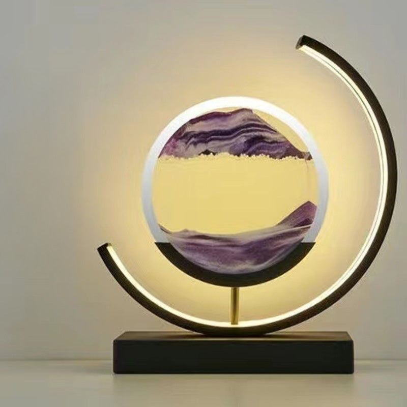 Lampe de tableau de sable mouvant à LED : Veilleuse pour la maison (Option cadeau)