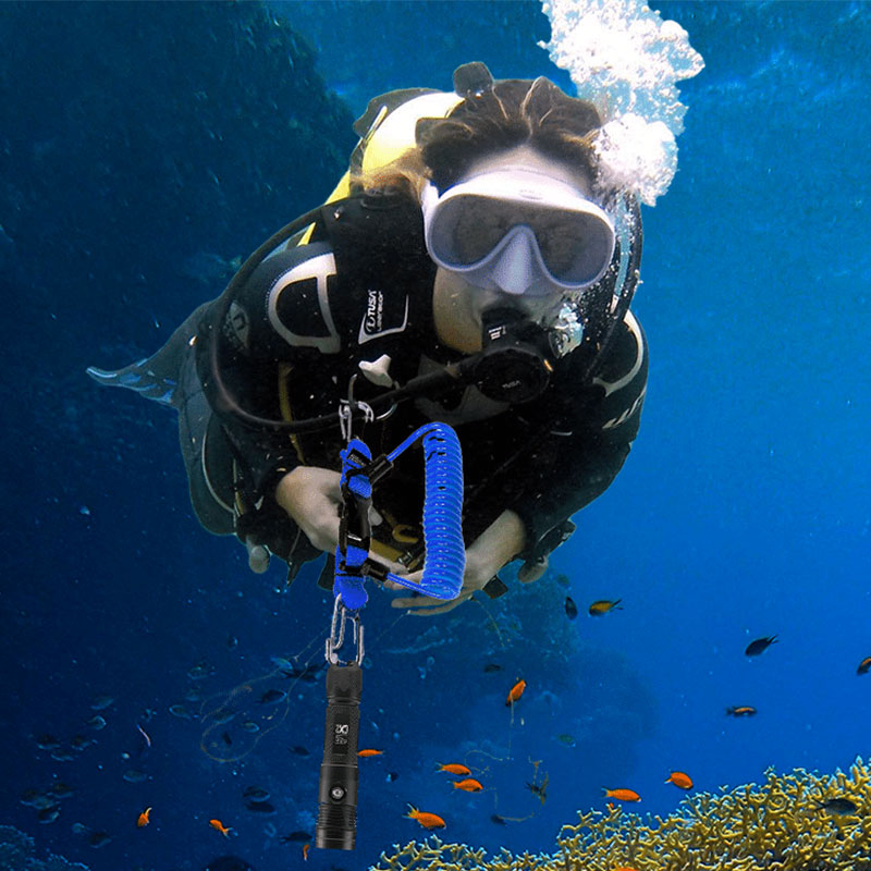 Cordon de sécurité pour caméra de plongée, câble à ressort en acier inoxydable pour caméras d'action GoPro, attache de sécurité pour lampe de poche