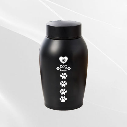 Stainless Steel Pet Memorial Urn: Black Portable & Moisture-Proof Ash Keepsake Designed for Small Pets