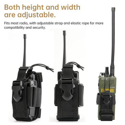 Pochette radio tactique avec poche utilitaire - Sac banane compatible MOLLE pour talkie-walkie, chasse et accessoires d'Airsoft