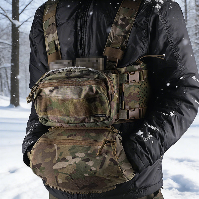 Tactical Hand Warmer Fanny Pack - 3-in-1 Winter Muff Pouch for Airsoft, Hunting, Camping