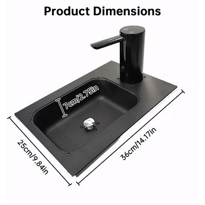 Aluminum Alloy IGT Camping Sink with Tea Tray & Cutting Board - Foldable Accessory for Outdoor IGT Table