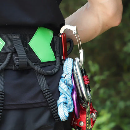 Arborist Climbing Harness with Quickdraw Carabiners for Rock Climbing & High-Altitude Rescue