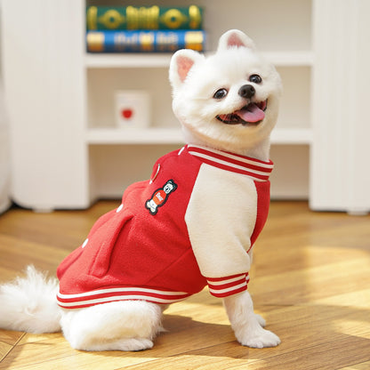 Veste Polaire Extérieure pour Chien/Chat (Gros) - Petits/Moyens Animaux, Anneau en D et Boutons