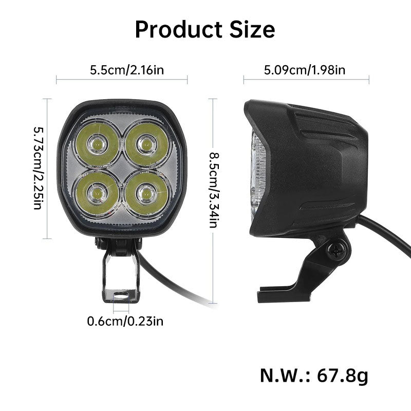 Phare de remplacement A89E pour trottinette électrique Kukirin G2 Pro DB, assemblage d'ampoule LED avant étanche