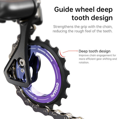 18T Rear Derailleur Ceramic Jockey Wheel Set - 9/10/11 Speed Hollow Eccentric Pulley Guide, R8000/R7000 Bike Parts