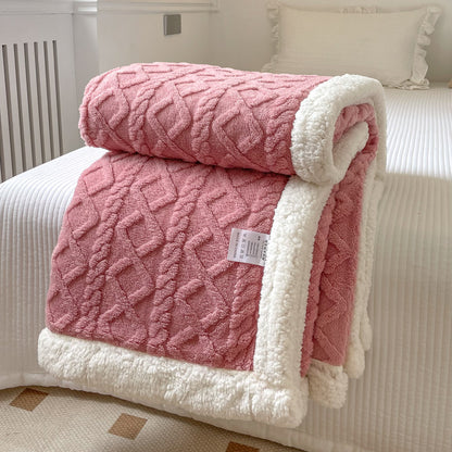 Couverture polaire double couche (Automne/Hiver) – Polaire épaisse et chaude pour siestes au bureau, canapés-lits