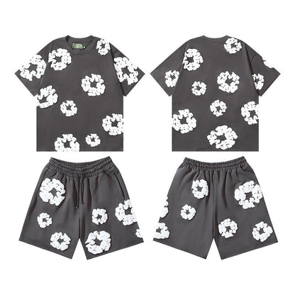 Cotton Foam Printing Series Multi-color Set Simple Casual Unisex Outfit