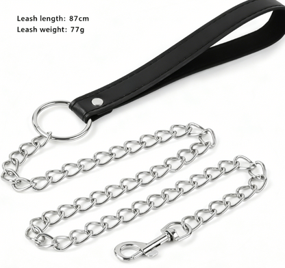 PU Leather Alloy Collar with Rope for Adult Accessories, Neck Strap for Women, Sexy Choker with Tether