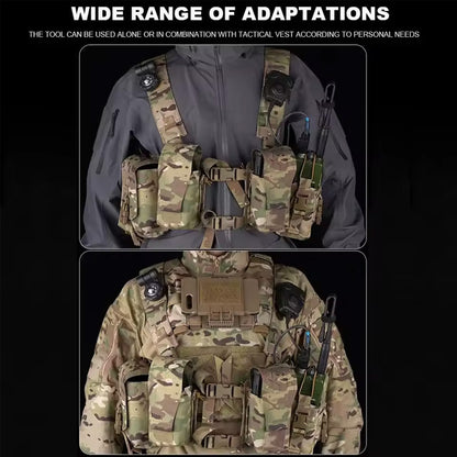 Gilet tactique double face Alpha Camouflage avec système MOLLE et poche de rangement interne élastique