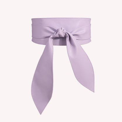 Women's Wide Waist Belt, Soft, Versatile, Elegant Bow Ribbon