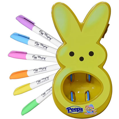 Easter Egg Decorating Kit for Kids - DIY Crafts Set with 6 Markers, Marshmallow Bunny Egg Holder, Cute Holiday Gift