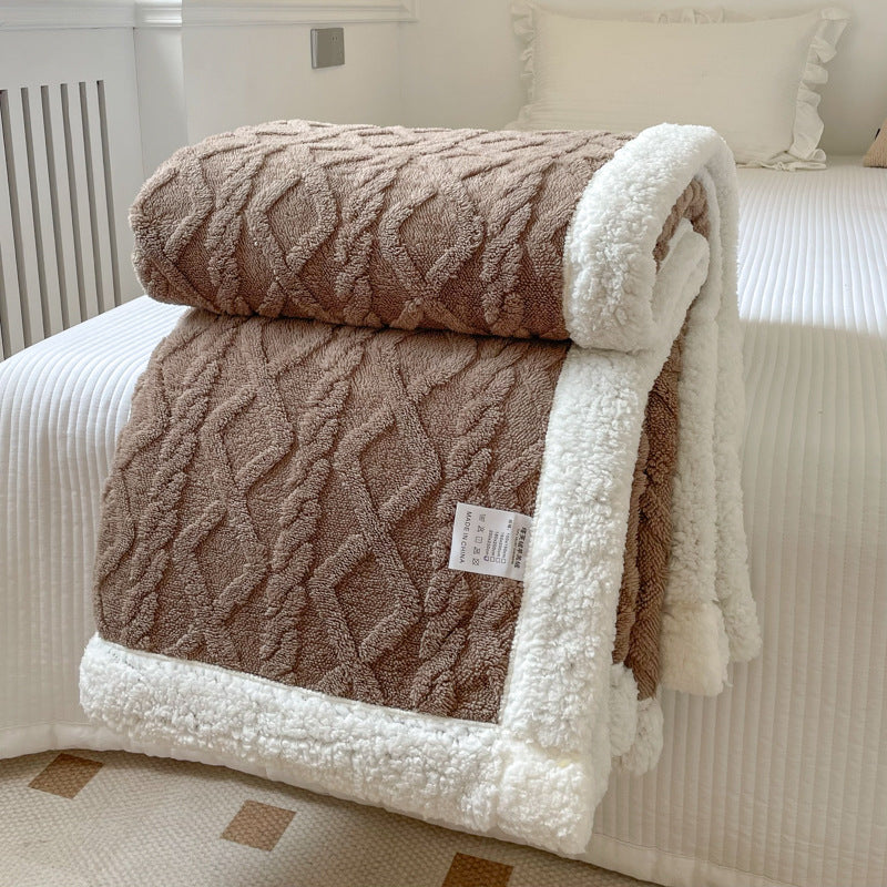 Couverture polaire double couche (Automne/Hiver) – Polaire épaisse et chaude pour siestes au bureau, canapés-lits