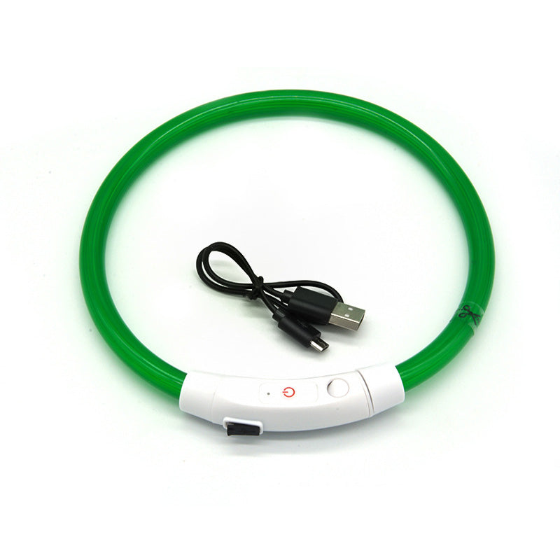 Collier pour chien LED en fibre optique – PVC multicolore, rechargeable par USB, sécurité nocturne (tailles S/M/L)
