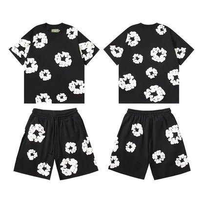 Cotton Foam Printing Series Multi-color Set Simple Casual Unisex Outfit