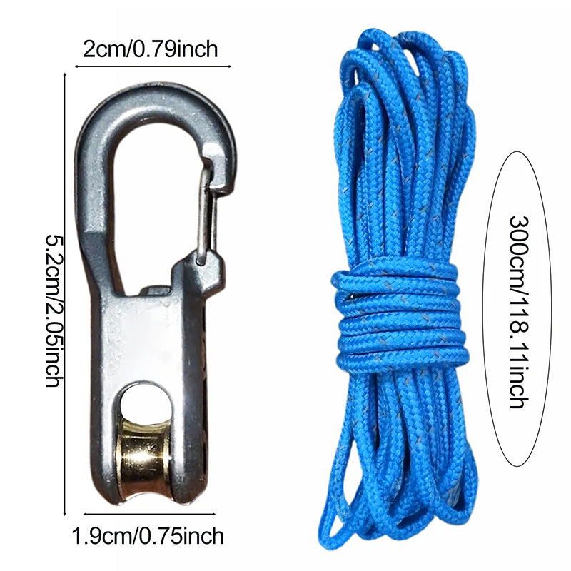 6-Pack Paracord Adjusters, Rope Tightening Tools with Wheels, Camping High-Strength Tighteners & Tarp Straps