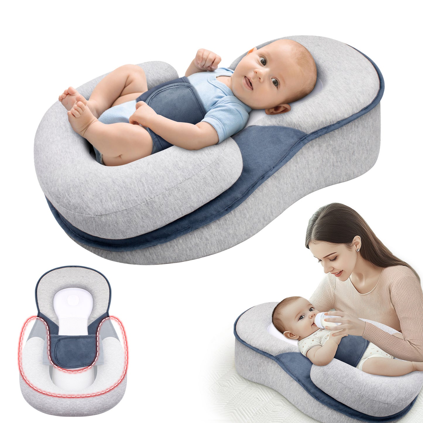 Oreiller incliné anti-reflux pour bébé, aide à l'allaitement, coussin de repos pour nouveau-né, oreiller d'allaitement