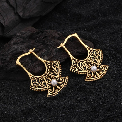 Boucles d'oreilles queue de phénix sculptées pour femmes
