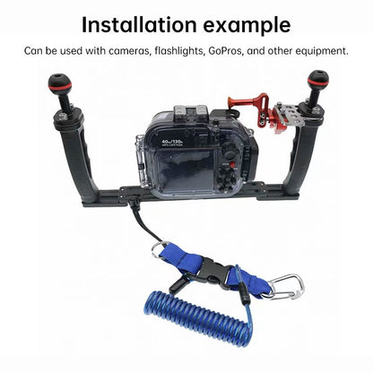 Cordon de sécurité pour caméra de plongée, câble à ressort en acier inoxydable pour caméras d'action GoPro, attache de sécurité pour lampe de poche