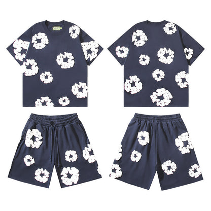 Cotton Foam Printing Series Multi-color Set Simple Casual Unisex Outfit