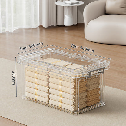 Large Transparent Plastic Storage Box - Perfect for Organizing Clothes, Quilts, Toys, and Snacks in Wardrobe & Home Use