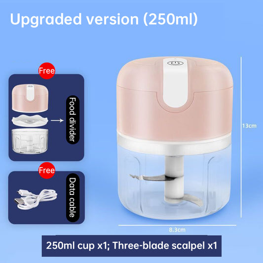 Mini robot culinaire automatique portable, triple lame, USB 250 ml électrique Bivolt