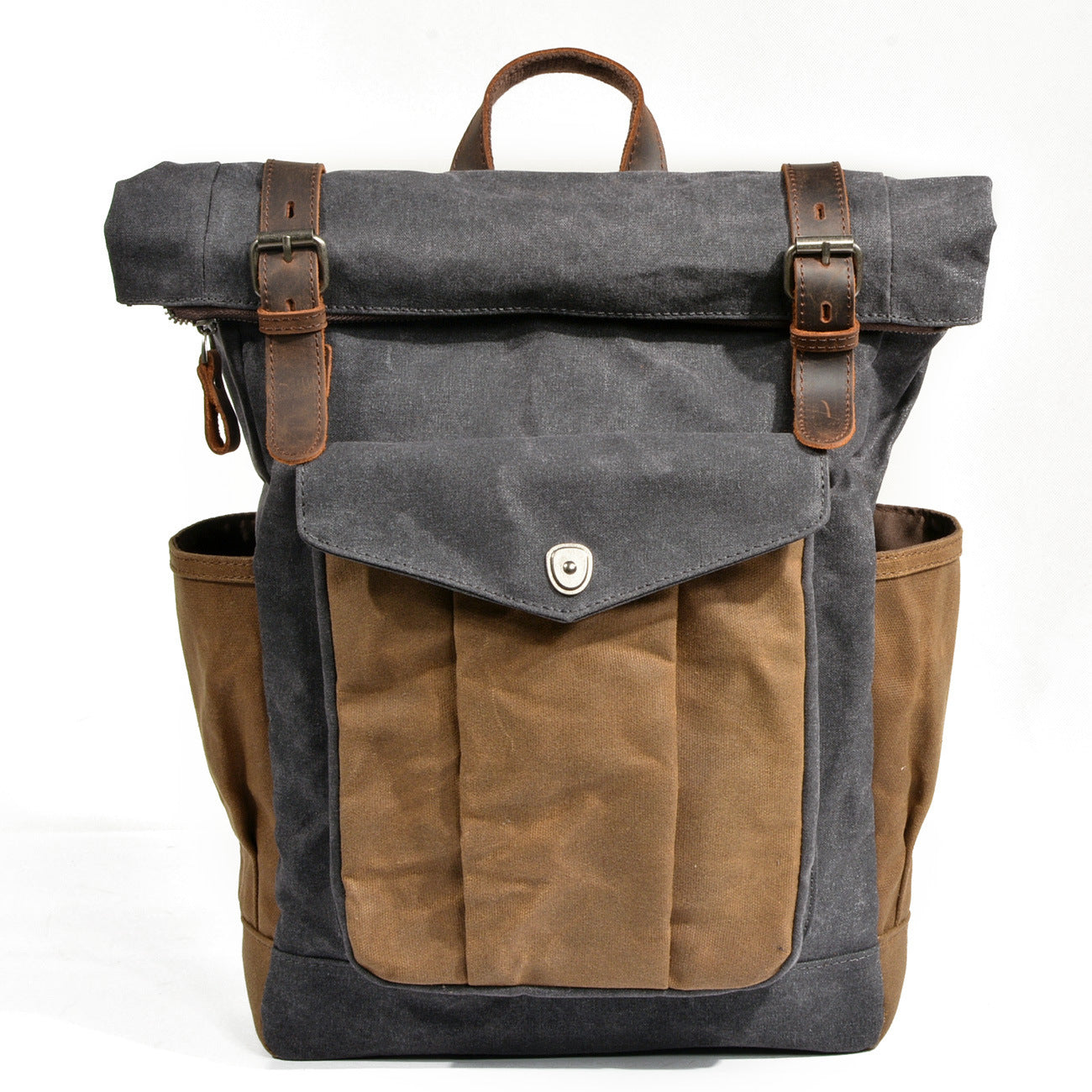 Sac à dos en toile cirée pour homme, sac de voyage décontracté étanche grande capacité pour la randonnée en extérieur