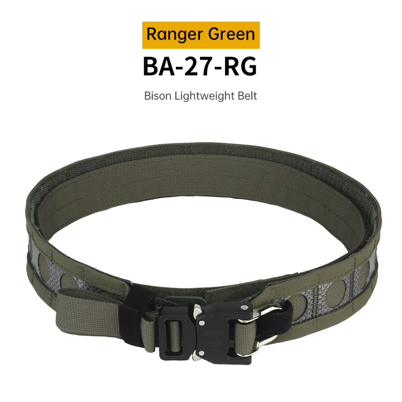 2" Two-Layer MOLLE Tactical Belt - Quick-Release Metal Buckle Combat Belt for Hunting, Airsoft, and Outdoor Gear