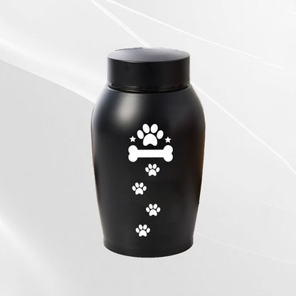 Stainless Steel Pet Memorial Urn: Black Portable & Moisture-Proof Ash Keepsake Designed for Small Pets