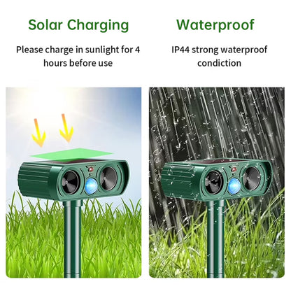 2025 Solar Animal Repeller - Rechargeable Infrared Repellent for Cats, Dogs, Gardens & Patios, I8W9