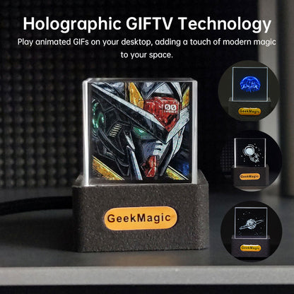 2025  crystal cube: photo display, holographic weather station, clock with GIF album.