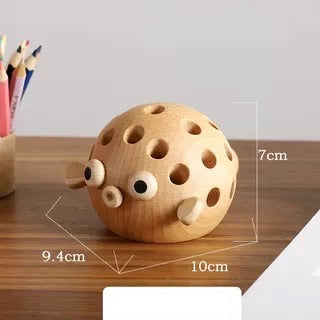 Ornement porte-stylo en bois massif cadeau créatif organisateur de bureau conteneur de rangement cadeau à main