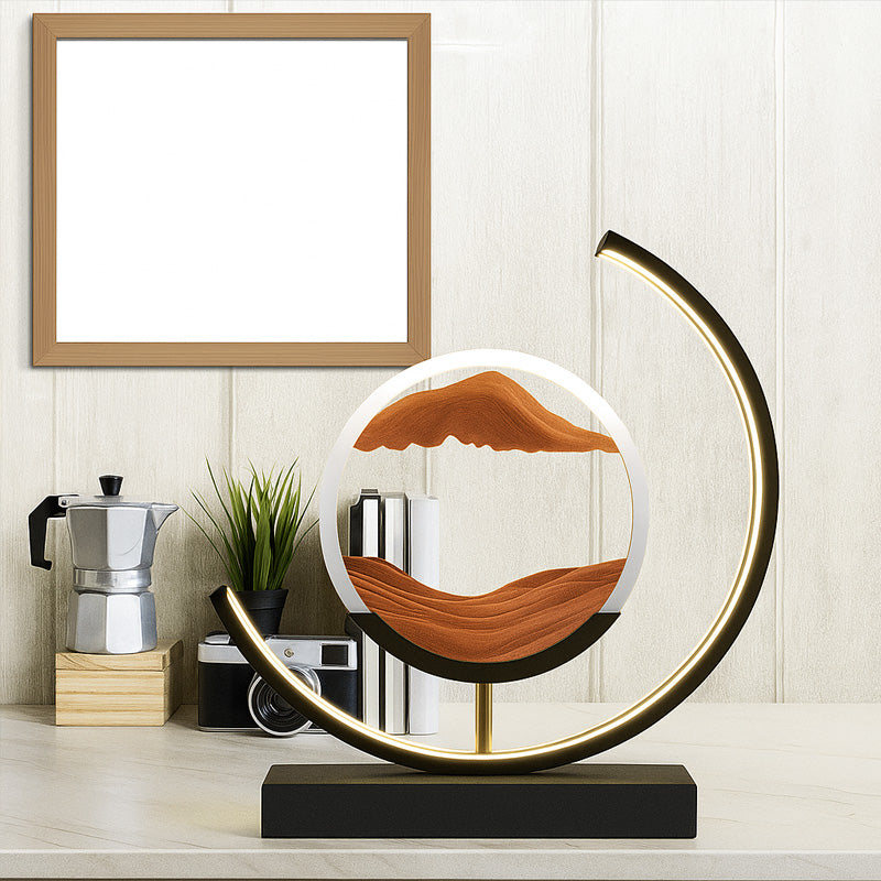 Lampe de tableau de sable mouvant à LED : Veilleuse pour la maison (Option cadeau)