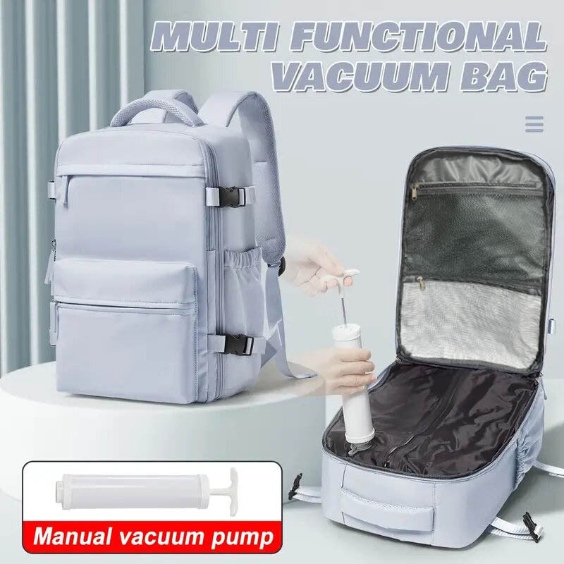 Sac cabine Ryanair approuvé 40x20x25 - Sac à dos de voyage à compression sous vide et sac de rangement 42x29x15, compartiment pour ordinateur portable