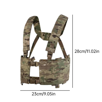 Gilet tactique double face Alpha Camouflage avec système MOLLE et poche de rangement interne élastique