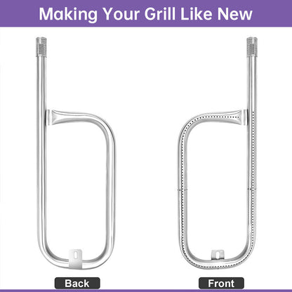 Weber 60040 Grill Burner Tube 304 Stainless Steel Replacement for Q100/Q1200 Series with 304 Stainless Steel Burner Box