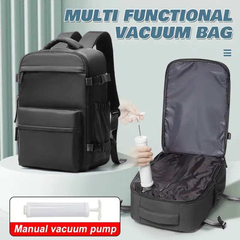 Sac cabine Ryanair approuvé 40x20x25 - Sac à dos de voyage à compression sous vide et sac de rangement 42x29x15, compartiment pour ordinateur portable