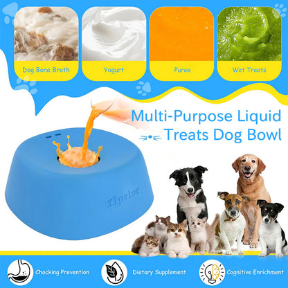 Anti-Choke Slow Feeder Dog Bowl & Lick Mat | 3/4 Cup Non-Slip Bowl for Treats, Broth, Yogurt