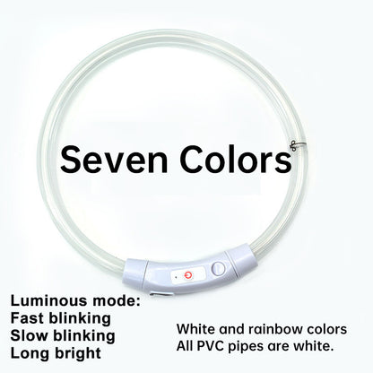 3-Mode LED Dog Collar - USB Rechargeable, Detachable & Glowing Pet Safety Necklace for Night